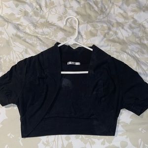 Short black cardigan